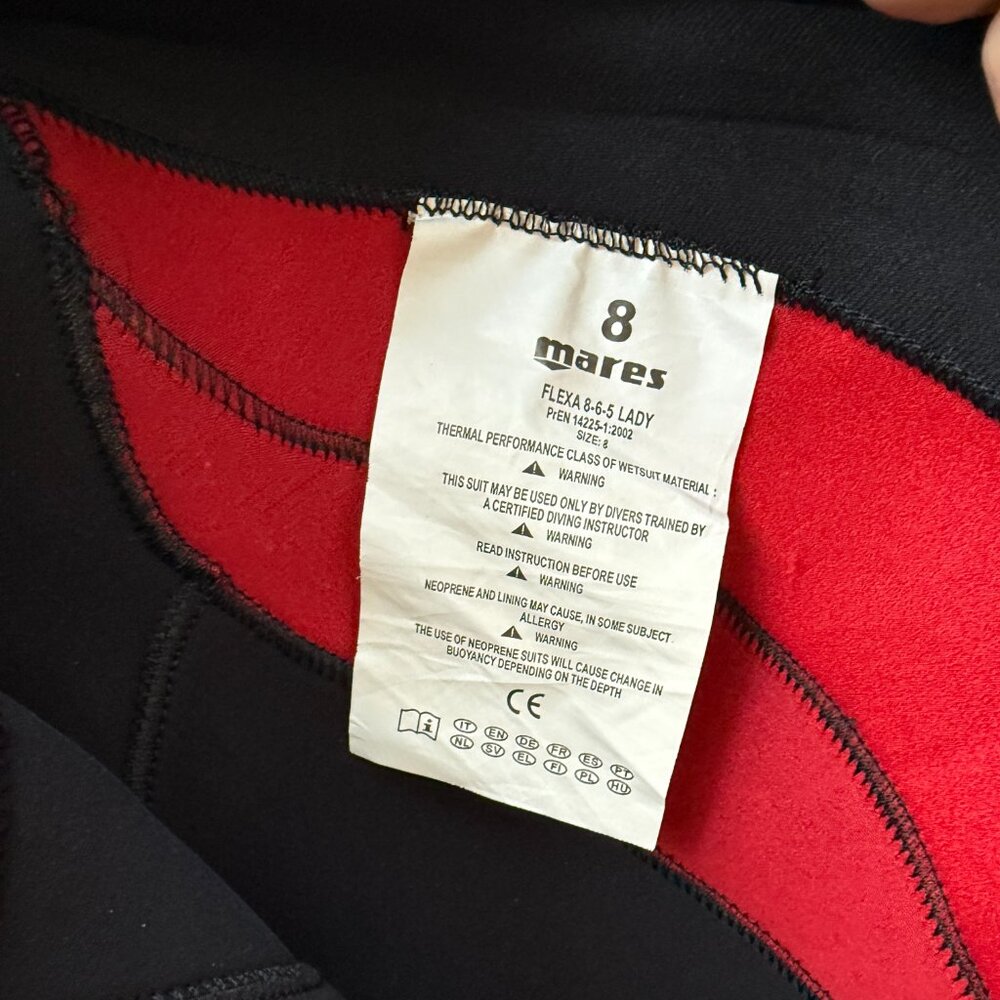 Mares Flexa 8-6-5 Women’s Front Zip Neoprene Wetsuit – Size 8 – Tags Attached - Picture 3 of 12